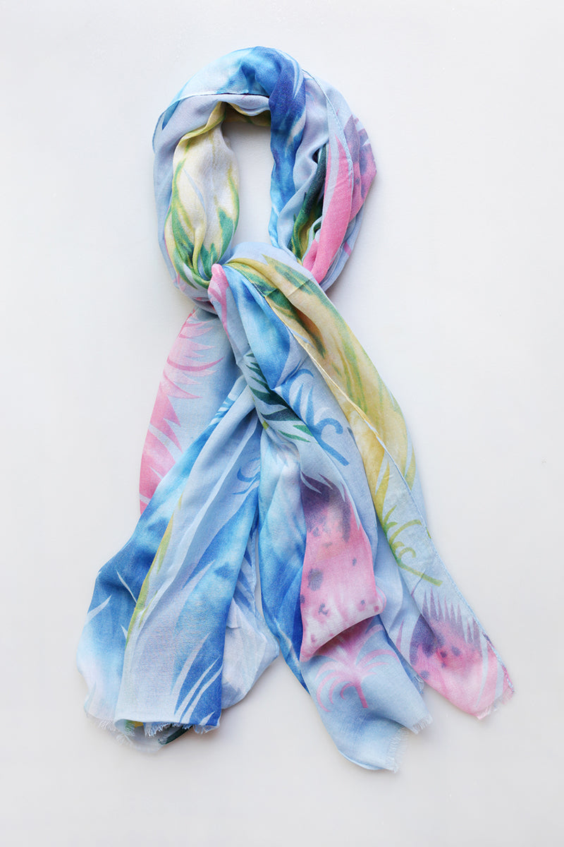 Blue Feather Scarf