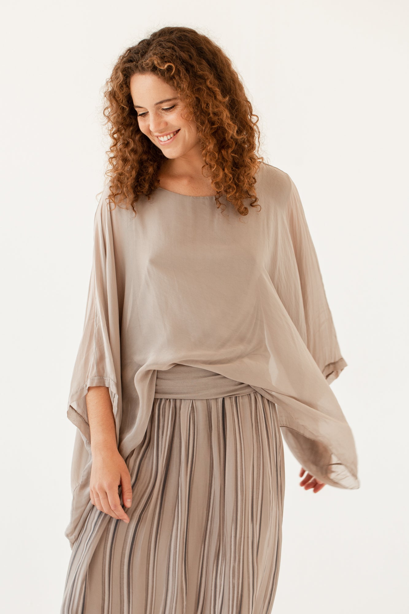 Silk Poncho, silk poncho blouse from Something Pretty, alternative view