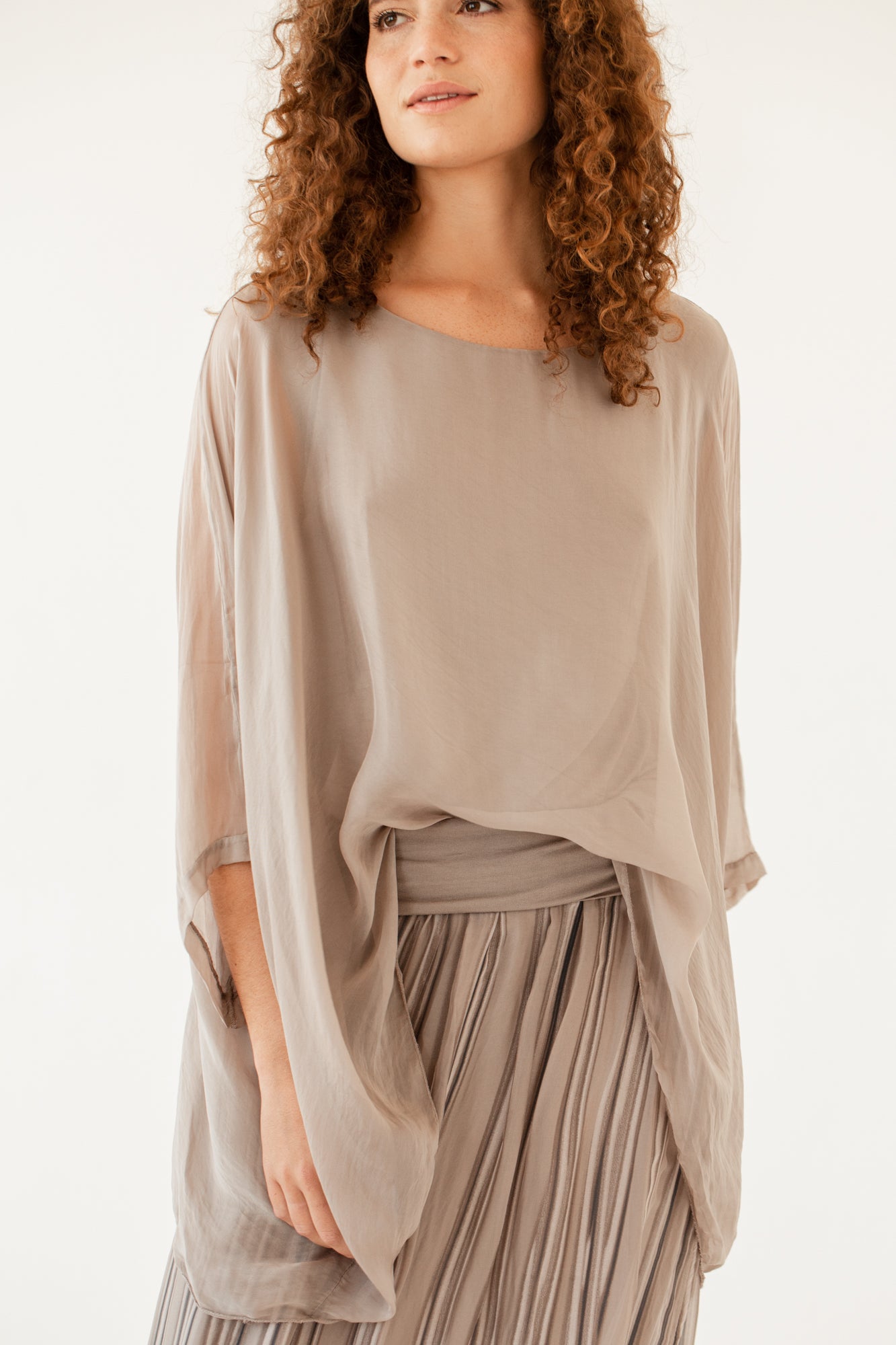 Silk Poncho, silk poncho blouse from Something Pretty, alternative view
