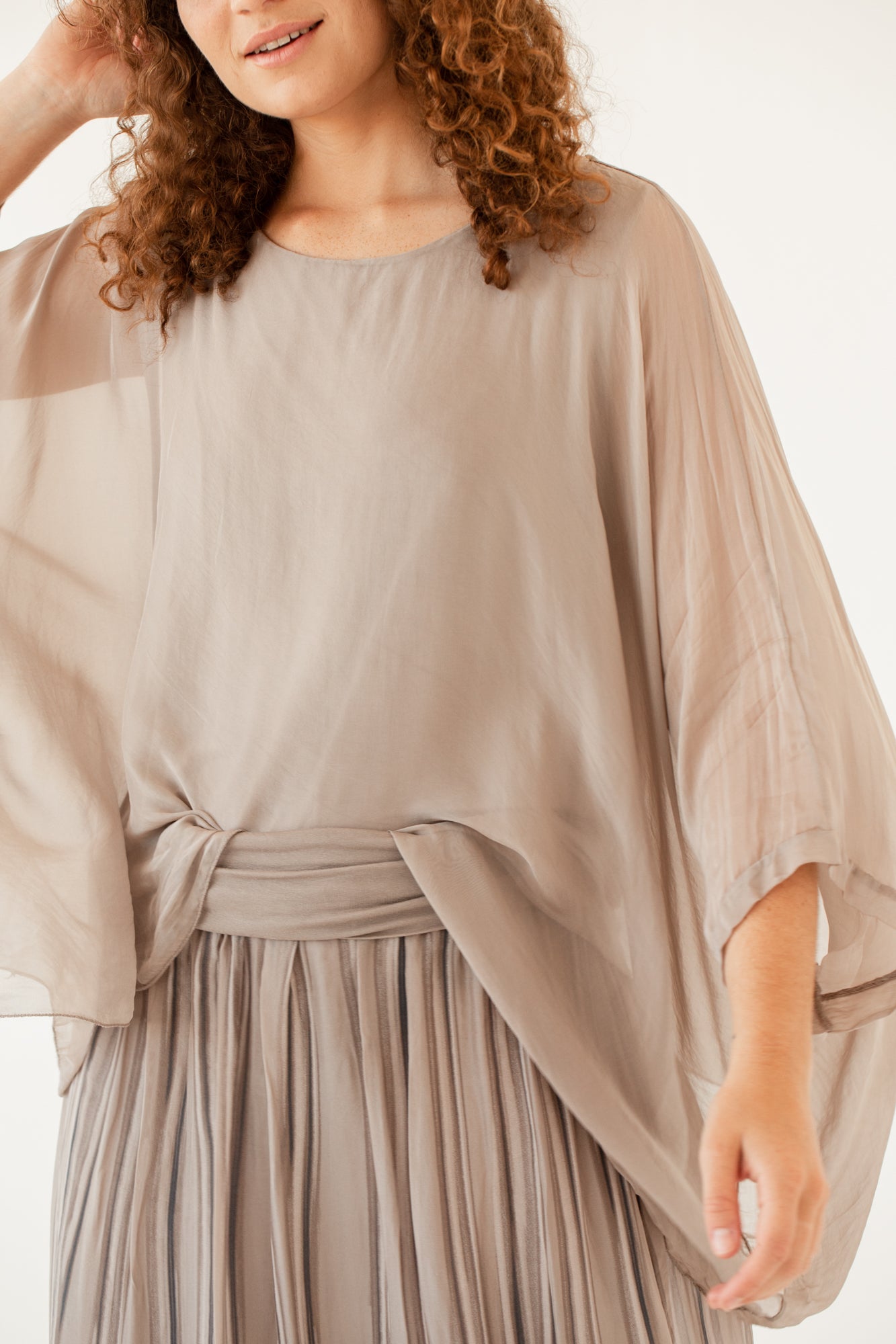 Silk Poncho, silk poncho blouse from Something Pretty, alternative view