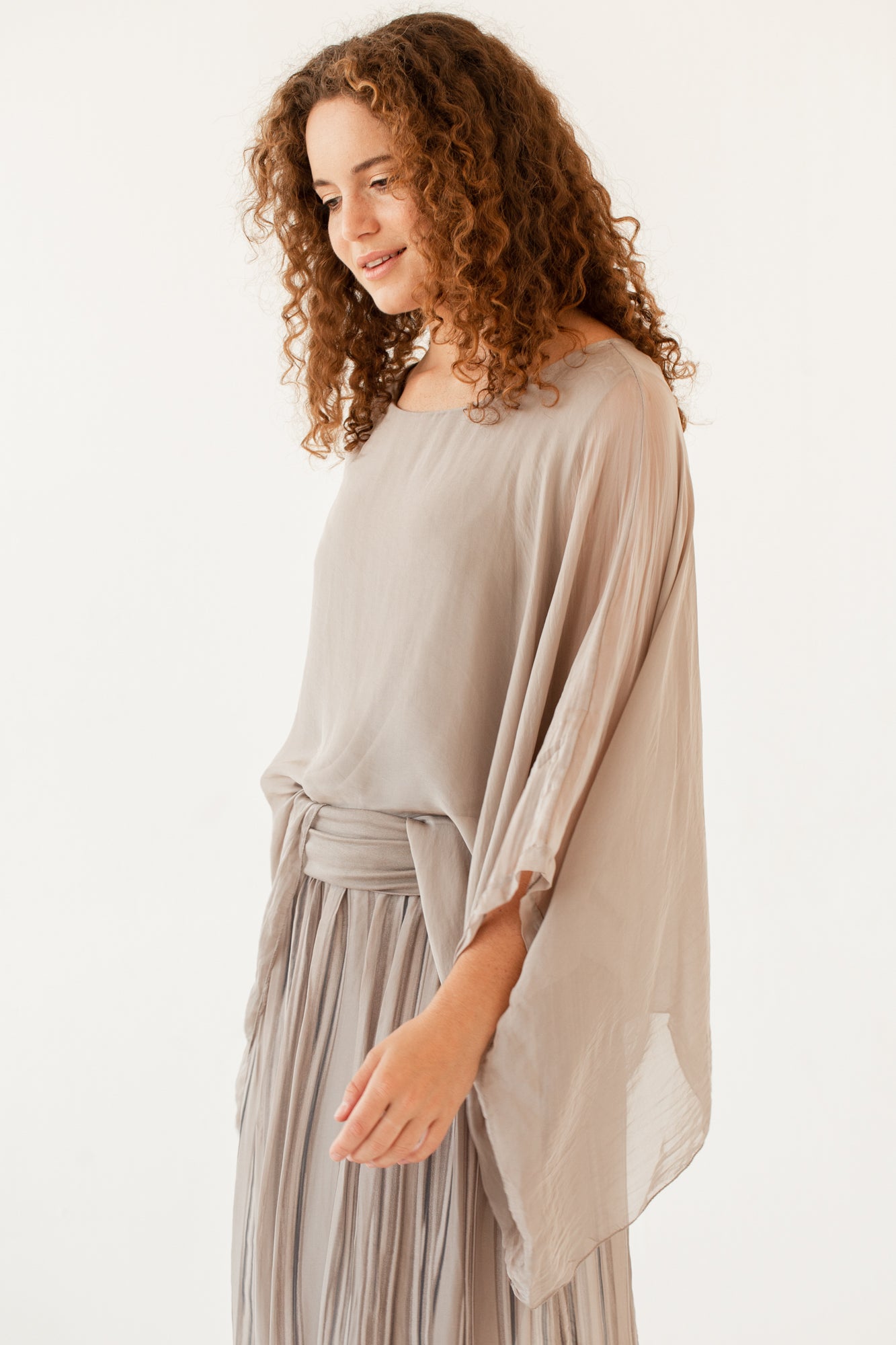 Silk Poncho, silk poncho blouse from Something Pretty, alternative view