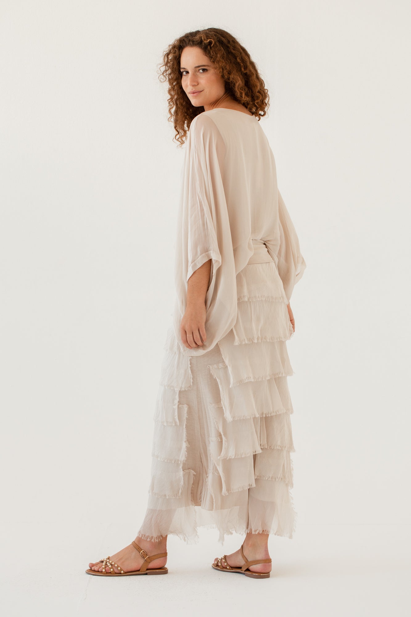 Silk Poncho, silk poncho blouse from Something Pretty, alternative view