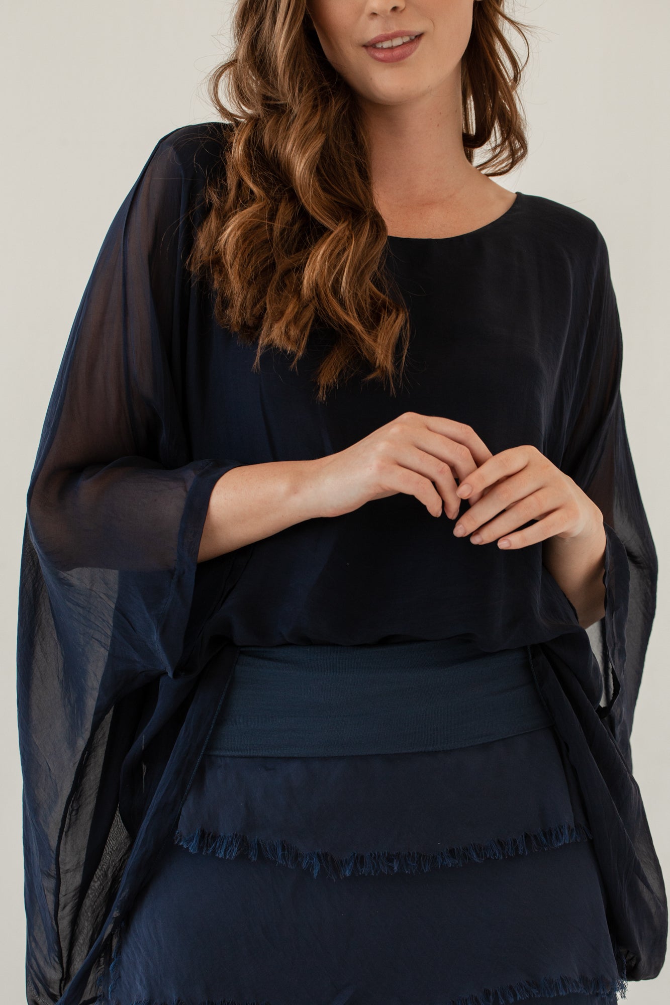 Silk Poncho, silk poncho blouse from Something Pretty, alternative view