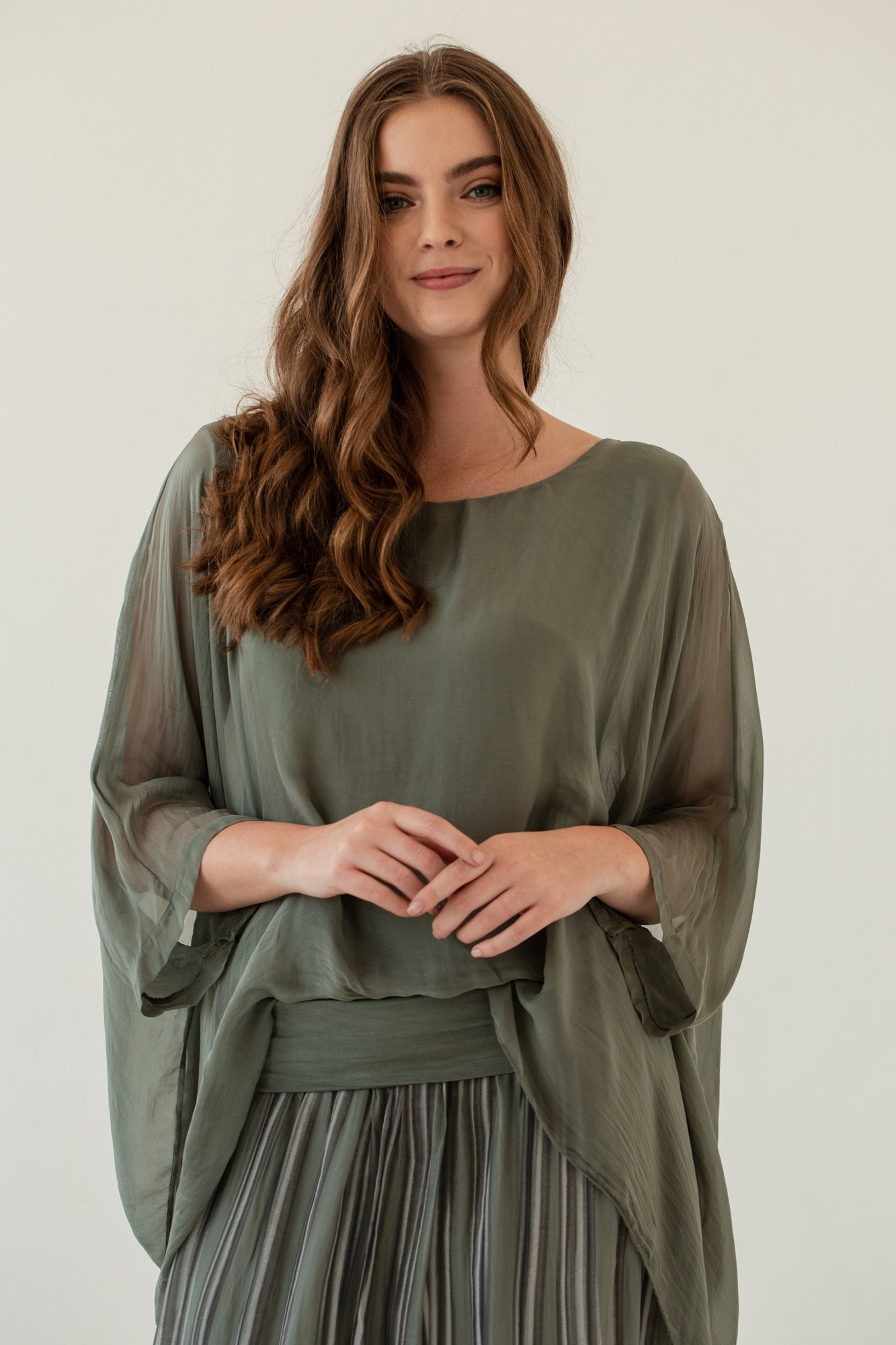 Silk Poncho, silk poncho blouse from Something Pretty, alternative view
